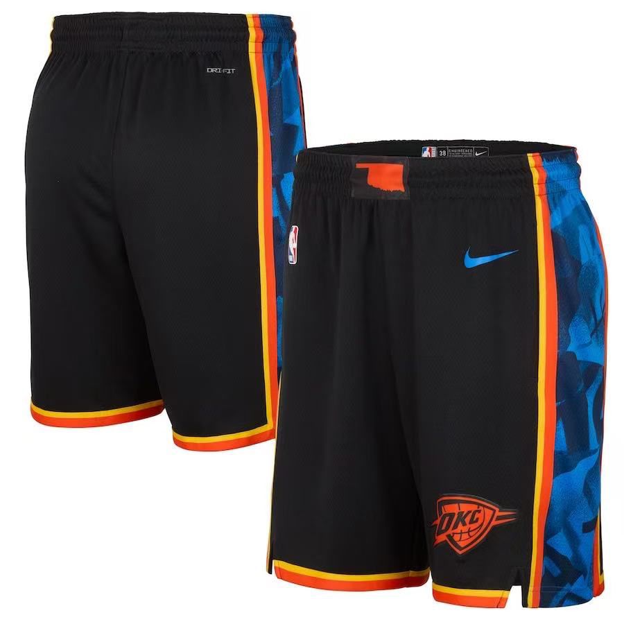 2025 Men NBA Oklahoma City Thunder Shorts Nike Black->oklahoma city thunder->NBA Jersey